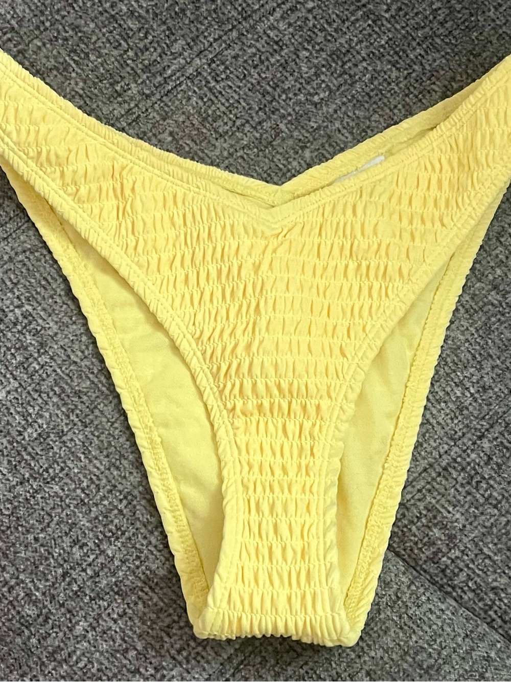 wild fable Yellow Smocked High-Cut Bikini Bottom